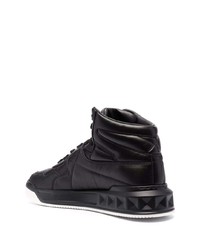 schwarze hohe Sneakers aus Leder von Valentino Garavani