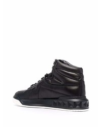 schwarze hohe Sneakers aus Leder von Valentino Garavani