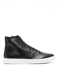 schwarze hohe Sneakers aus Leder von OZWALD BOATENG