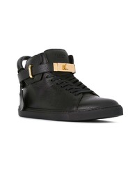 schwarze hohe Sneakers aus Leder von Buscemi