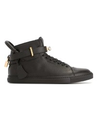 schwarze hohe Sneakers aus Leder von Buscemi