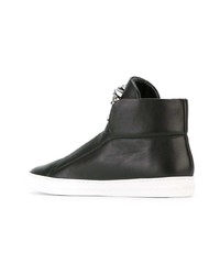 schwarze hohe Sneakers aus Leder von Versace