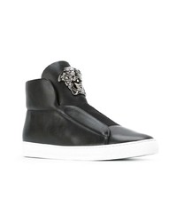 schwarze hohe Sneakers aus Leder von Versace