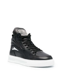 schwarze hohe Sneakers aus Leder von Roberto Cavalli