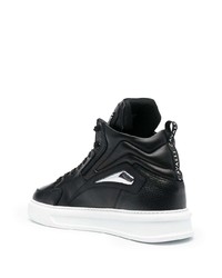 schwarze hohe Sneakers aus Leder von Roberto Cavalli