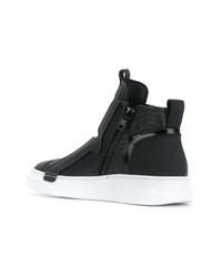 schwarze hohe Sneakers aus Leder von Bruno Bordese