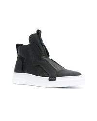 schwarze hohe Sneakers aus Leder von Bruno Bordese