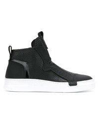 schwarze hohe Sneakers aus Leder von Bruno Bordese