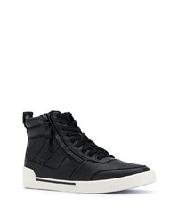 schwarze hohe Sneakers aus Leder von Diesel