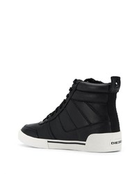 schwarze hohe Sneakers aus Leder von Diesel