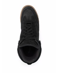 schwarze hohe Sneakers aus Leder von Maison Margiela