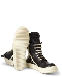 schwarze hohe Sneakers aus Leder von Rick Owens