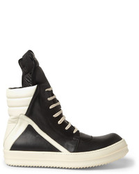 schwarze hohe Sneakers aus Leder von Rick Owens