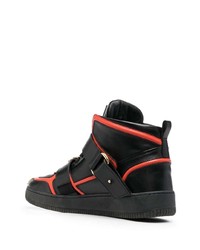 schwarze hohe Sneakers aus Leder von Roberto Cavalli