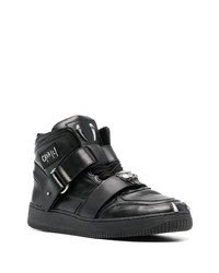 schwarze hohe Sneakers aus Leder von Roberto Cavalli