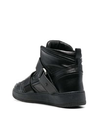 schwarze hohe Sneakers aus Leder von Roberto Cavalli