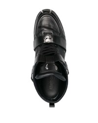 schwarze hohe Sneakers aus Leder von Roberto Cavalli