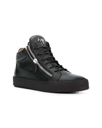 schwarze hohe Sneakers aus Leder von Giuseppe Zanotti Design