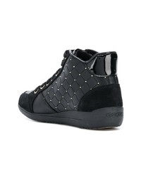 schwarze hohe Sneakers aus Leder von Geox