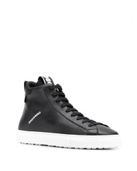 schwarze hohe Sneakers aus Leder von DSQUARED2