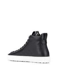 schwarze hohe Sneakers aus Leder von DSQUARED2