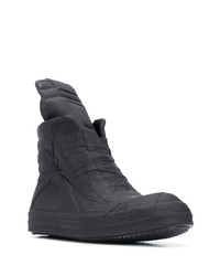 schwarze hohe Sneakers aus Leder von Rick Owens