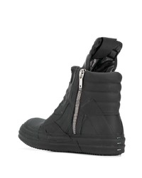 schwarze hohe Sneakers aus Leder von Rick Owens