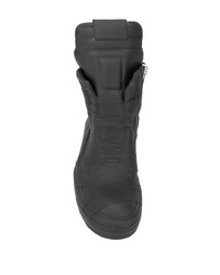 schwarze hohe Sneakers aus Leder von Rick Owens