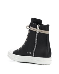 schwarze hohe Sneakers aus Leder von Rick Owens