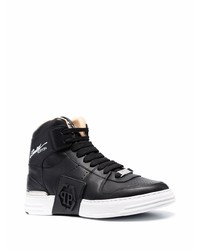 schwarze hohe Sneakers aus Leder von Philipp Plein