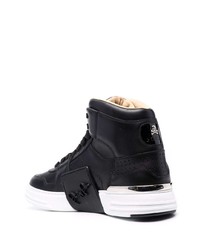 schwarze hohe Sneakers aus Leder von Philipp Plein