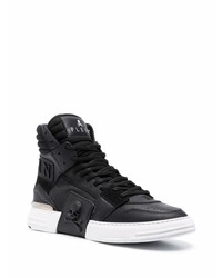 schwarze hohe Sneakers aus Leder von Philipp Plein