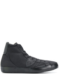schwarze hohe Sneakers aus Leder von Philippe Model