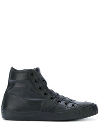 schwarze hohe Sneakers aus Leder von Philippe Model
