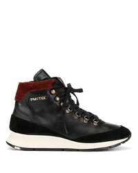 schwarze hohe Sneakers aus Leder von Philippe Model Paris