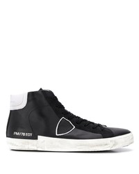 schwarze hohe Sneakers aus Leder von Philippe Model Paris