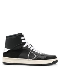 schwarze hohe Sneakers aus Leder von Philippe Model Paris