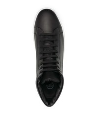 schwarze hohe Sneakers aus Leder von Philipp Plein