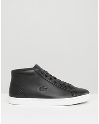 schwarze hohe Sneakers aus Leder von Lacoste