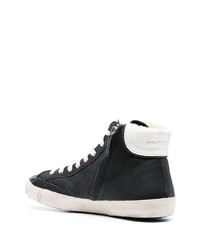 schwarze hohe Sneakers aus Leder von Philippe Model Paris