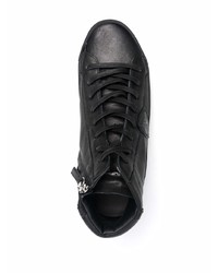 schwarze hohe Sneakers aus Leder von Philippe Model Paris