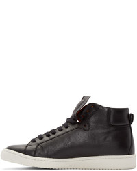 schwarze hohe Sneakers aus Leder von Paul Smith