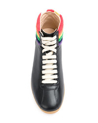schwarze hohe Sneakers aus Leder von Gucci