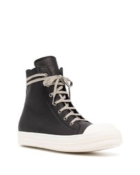 schwarze hohe Sneakers aus Leder von Rick Owens