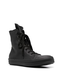 schwarze hohe Sneakers aus Leder von Rick Owens DRKSHDW