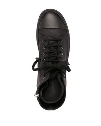 schwarze hohe Sneakers aus Leder von Rick Owens DRKSHDW