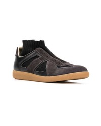 schwarze hohe Sneakers aus Leder von Maison Margiela