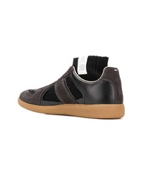 schwarze hohe Sneakers aus Leder von Maison Margiela