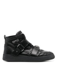 schwarze hohe Sneakers aus Leder von Roberto Cavalli