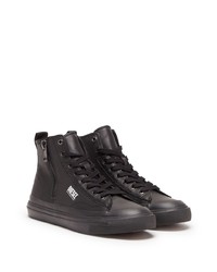 schwarze hohe Sneakers aus Leder von Diesel